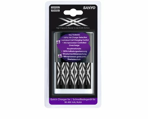 מטען מהיר Sanyo + סוללות Eneloop 2500