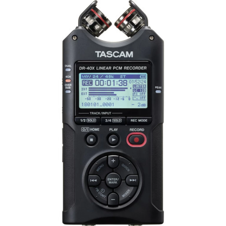 מכשיר הקלטה נייד מקצועי Tascam DR-40X מכשיר הקלטה נייד מקצועי Tascam DR-40X