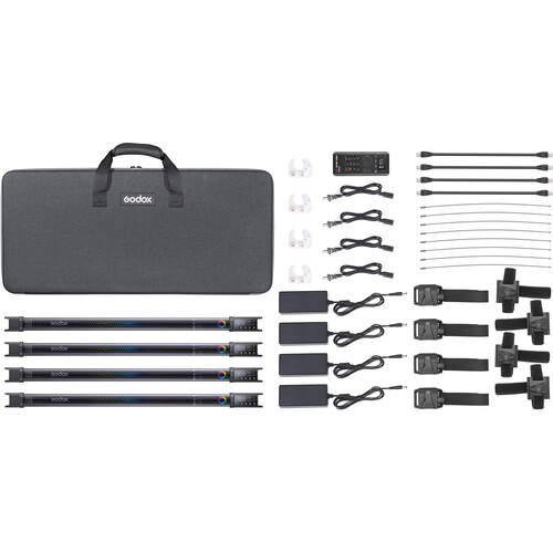 ערכת 4 מקלות אור ושלט Godox TL60 RGB Tube Light ערכת 4 מקלות אור ושלט Godox TL60 RGB Tube Light