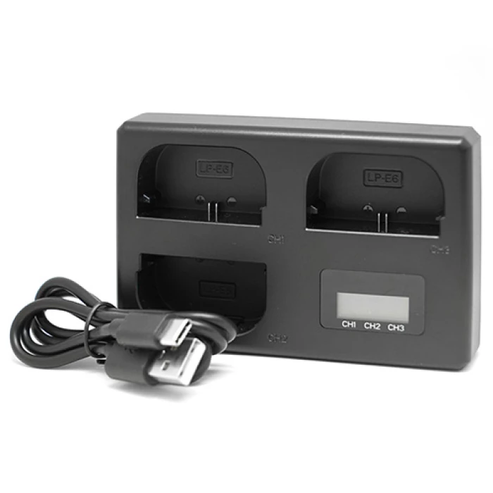 מטען משולש חלופי לסוללות Canon LP-E6