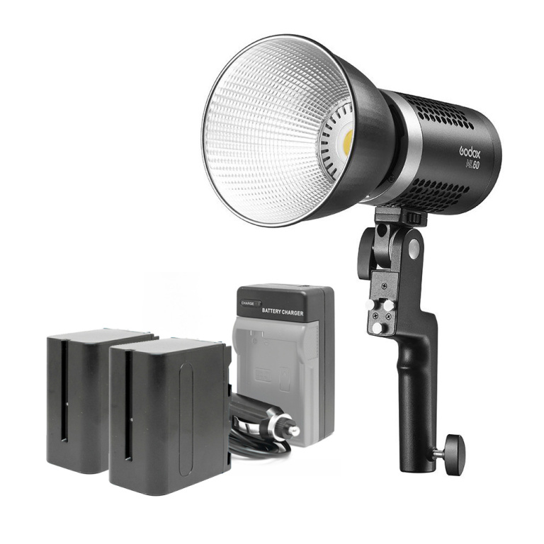 ערכת פנס לד נייד Godox ML60 כולל 2 סוללות ומטען ערכת פנס לד נייד Godox ML60 כולל 2 סוללות ומטען