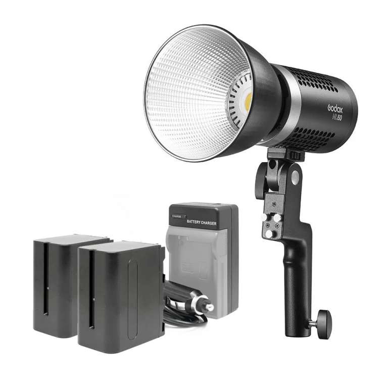 ערכת פנס לד נייד Godox ML60 כולל 2 סוללות ומטען ערכת פנס לד נייד Godox ML60 כולל 2 סוללות ומטען