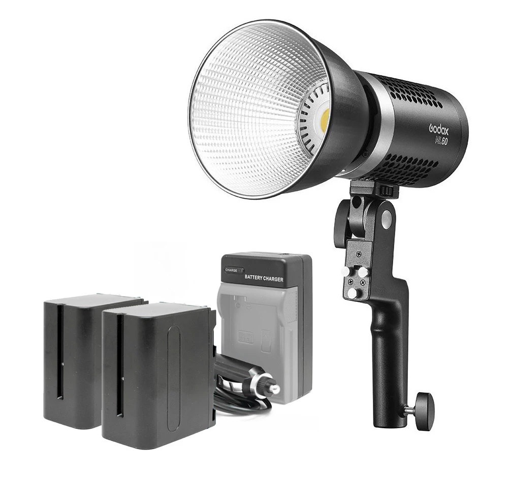 ערכת פנס לד נייד Godox ML60 כולל 2 סוללות ומטען ערכת פנס לד נייד Godox ML60 כולל 2 סוללות ומטען