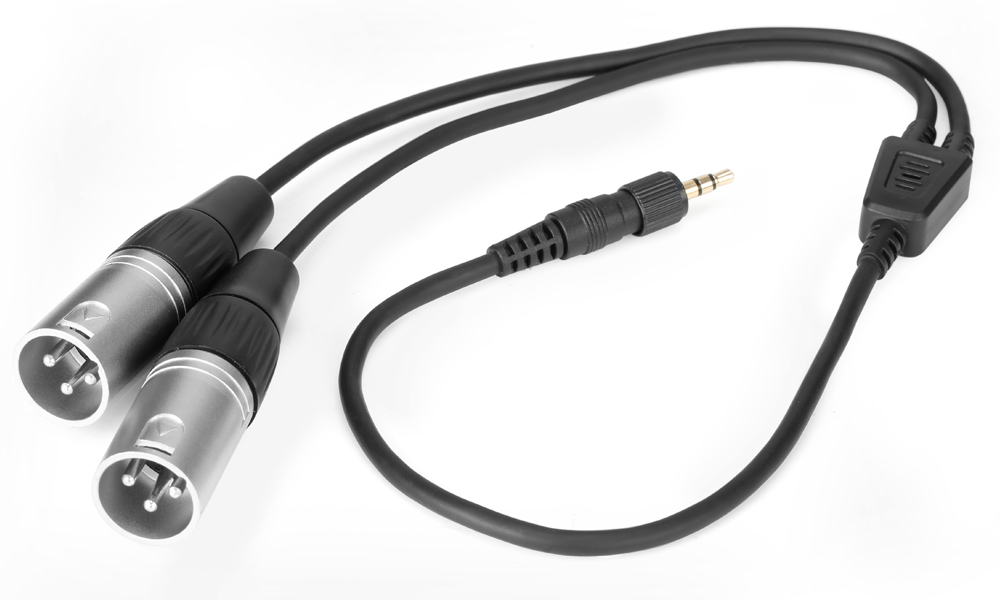 כבל מחיבור PL 3.5 מ"מ עם הברגה ל-2 XLR Saramonic SR-UM10-CC1 כבל מחיבור PL 3.5 מ"מ עם הברגה ל-2 XLR Saramonic SR-UM10-CC1