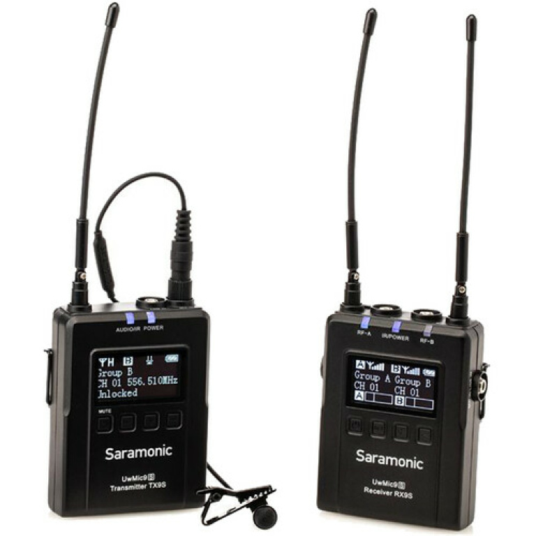 מקלט ו-משדר אלחוטי עם מיקרופון Saramonic UwMic9S RX9S+TX9S מקלט ו-משדר אלחוטי עם מיקרופון Saramonic UwMic9S RX9S+TX9S