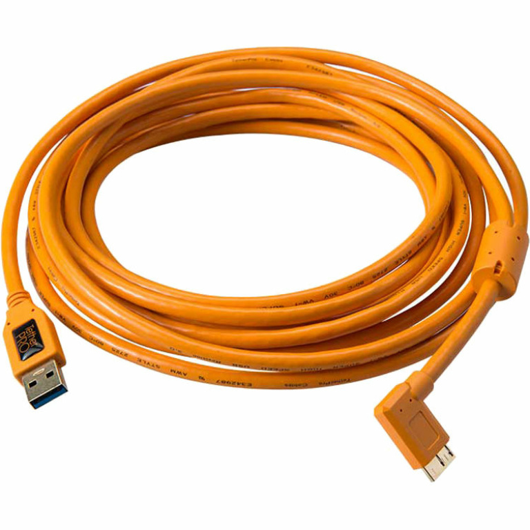 כבל Tether Tools TetherPro USB 3.0 Type-A Male to Micro-USB Right-Angle Male 4.6m כבל Tether Tools TetherPro USB 3.0 Type-A Male to Micro-USB Right-Angle Male 4.6m