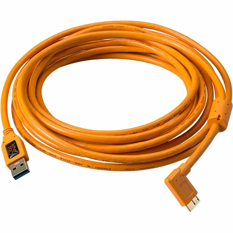 כבל Tether Tools TetherPro USB 3.0 Type-A Male to Micro-USB Right-Angle Male 4.6m כבל Tether Tools TetherPro USB 3.0 Type-A Male to Micro-USB Right-Angle Male 4.6m
