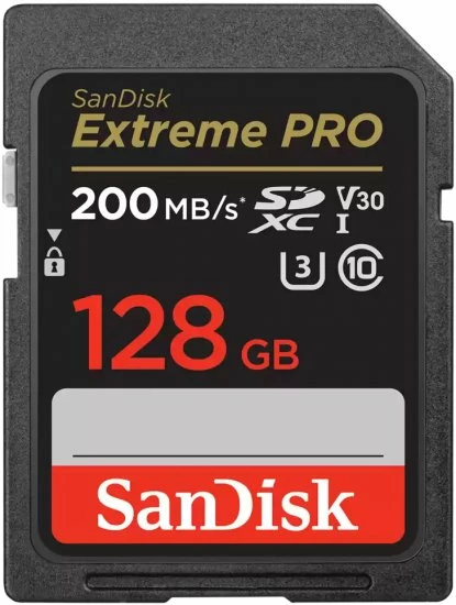 כרטיס זיכרון Sandisk Extreme Pro SD 128GB 200Mb/s כרטיס זיכרון Sandisk Extreme Pro SD 128GB 200Mb/s