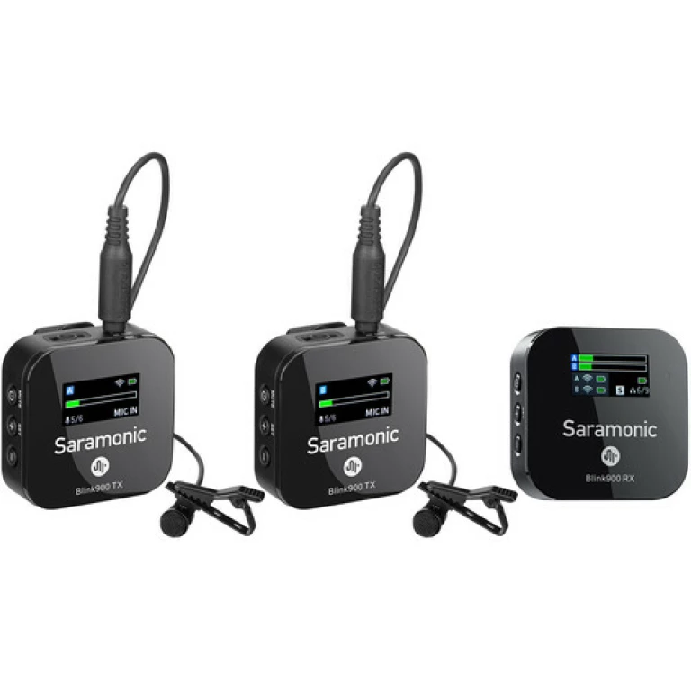 מערכת מיקרופון אלחוטי דו-ערוצית Blink900 B2 saramonic מערכת מיקרופון אלחוטי דו-ערוצית Blink900 B2 saramonic