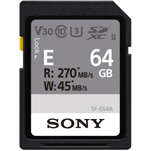 כרטיס זיכרון Sony 64GB SF-E Series UHS-II SDXC כרטיס זיכרון Sony 64GB SF-E Series UHS-II SDXC