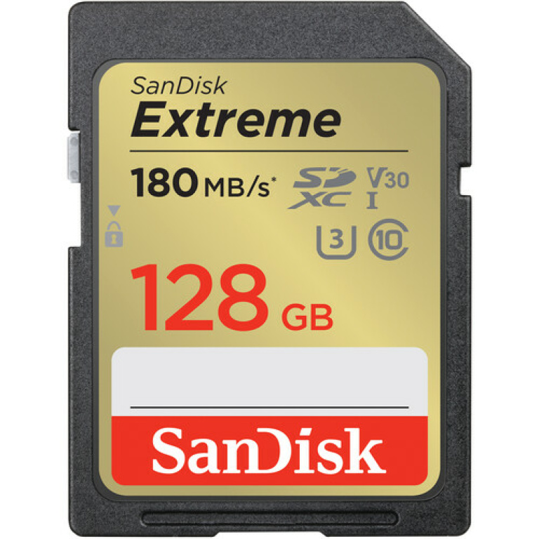 כרטיס זיכרון sandisk extreme sd 128gb 180mb/s כרטיס זיכרון sandisk extreme sd 128gb 180mb/s