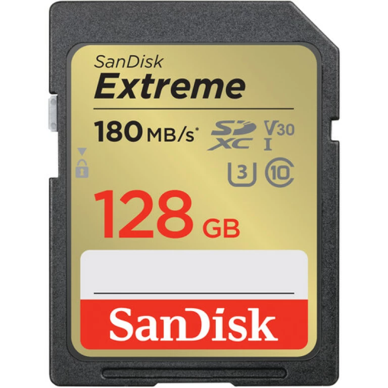 כרטיס זיכרון sandisk extreme sd 128gb 180mb/s כרטיס זיכרון sandisk extreme sd 128gb 180mb/s