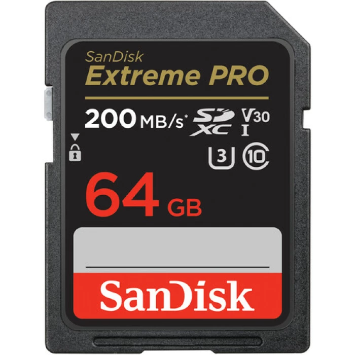 כרטיס זיכרון sandisk extreme pro sd 64gb 200mb/s כרטיס זיכרון sandisk extreme pro sd 64gb 200mb/s