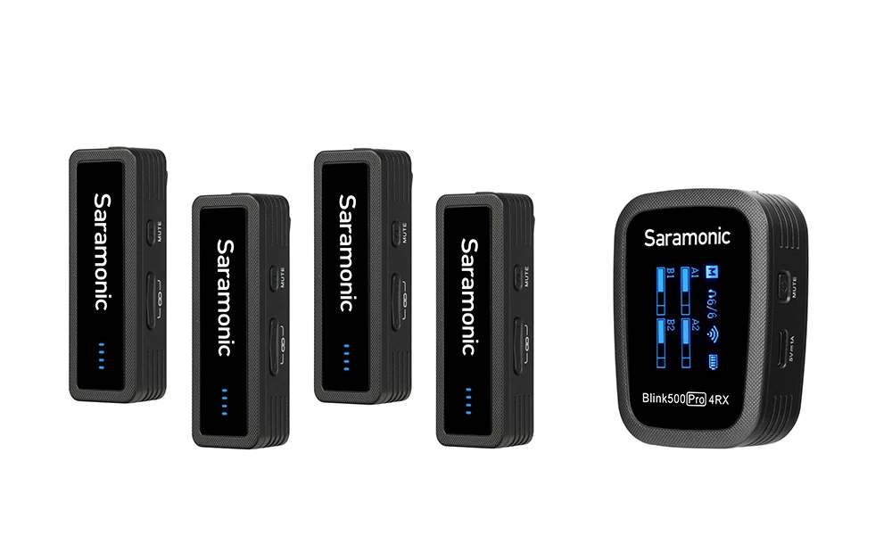 ערכת מקלט ו4 משדרים Saramonic Blink500 B8 ערכת מקלט ו4 משדרים Saramonic Blink500 B8