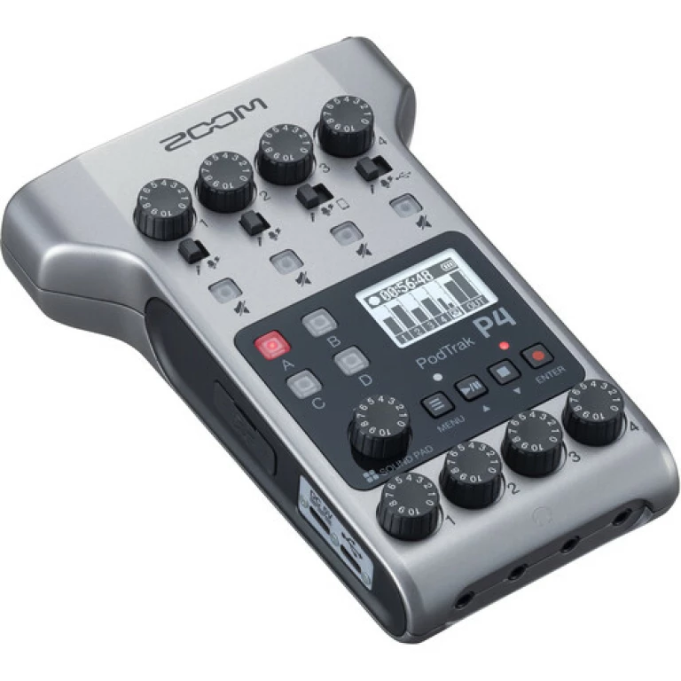 מכשיר הקלטה מקצועי Zoom PodTrak P4 מכשיר הקלטה מקצועי Zoom PodTrak P4