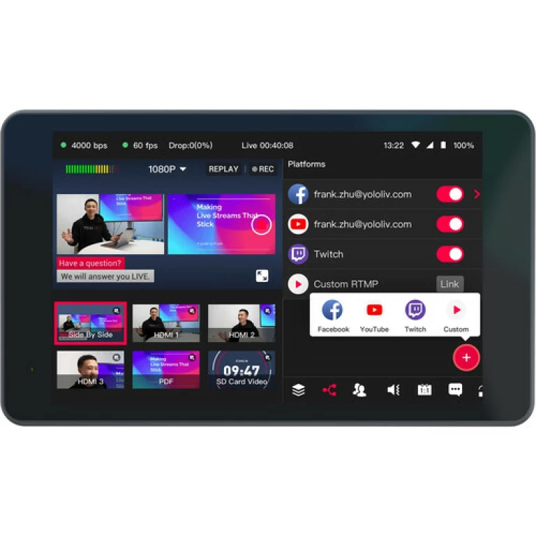 YoloLiv YoloBox Pro מערכת הכל באחד חכמה מוניטור ומערכת שידור Live YoloLiv YoloBox Pro מערכת הכל באחד חכמה מוניטור ומערכת שידור Live