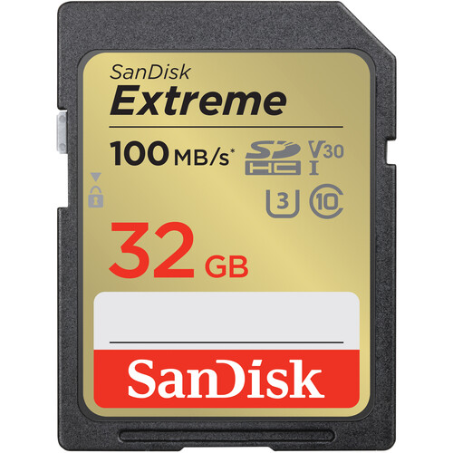 כרטיס זיכרון SanDisk 32GB Extreme UHS-I U3 SDHC כרטיס זיכרון SanDisk 32GB Extreme UHS-I U3 SDHC
