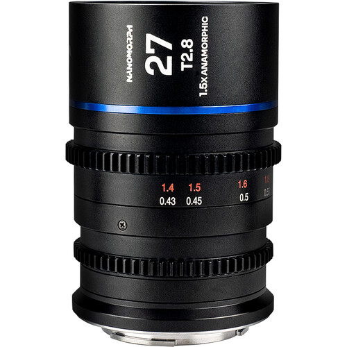 עדשה laowa lens 27 t/2.8 nanomorph 1.5x s35 blue canon rf עדשה laowa lens 27 t/2.8 nanomorph 1.5x s35 blue canon rf