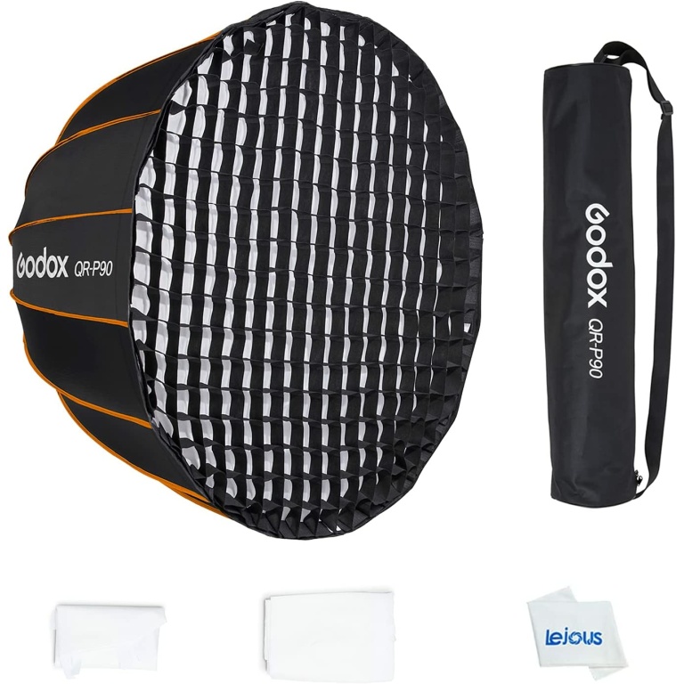 סופטבוקס עם גריד Godox qr-p90G quick release parabolic softbox סופטבוקס עם גריד Godox qr-p90G quick release parabolic softbox