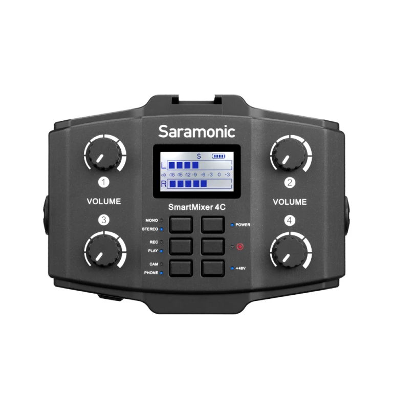 Saramonic SmartMixer 4C מיקסר מיקרופון 4 ערוצים עם מתח פנטום Saramonic SmartMixer 4C מיקסר מיקרופון 4 ערוצים עם מתח פנטום