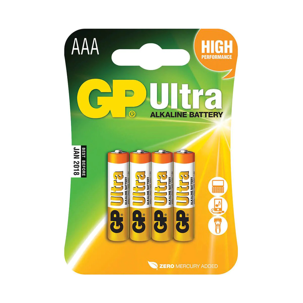 מארז 4 סוללות GP אלקליין AAA מארז 4 סוללות GP אלקליין AAA