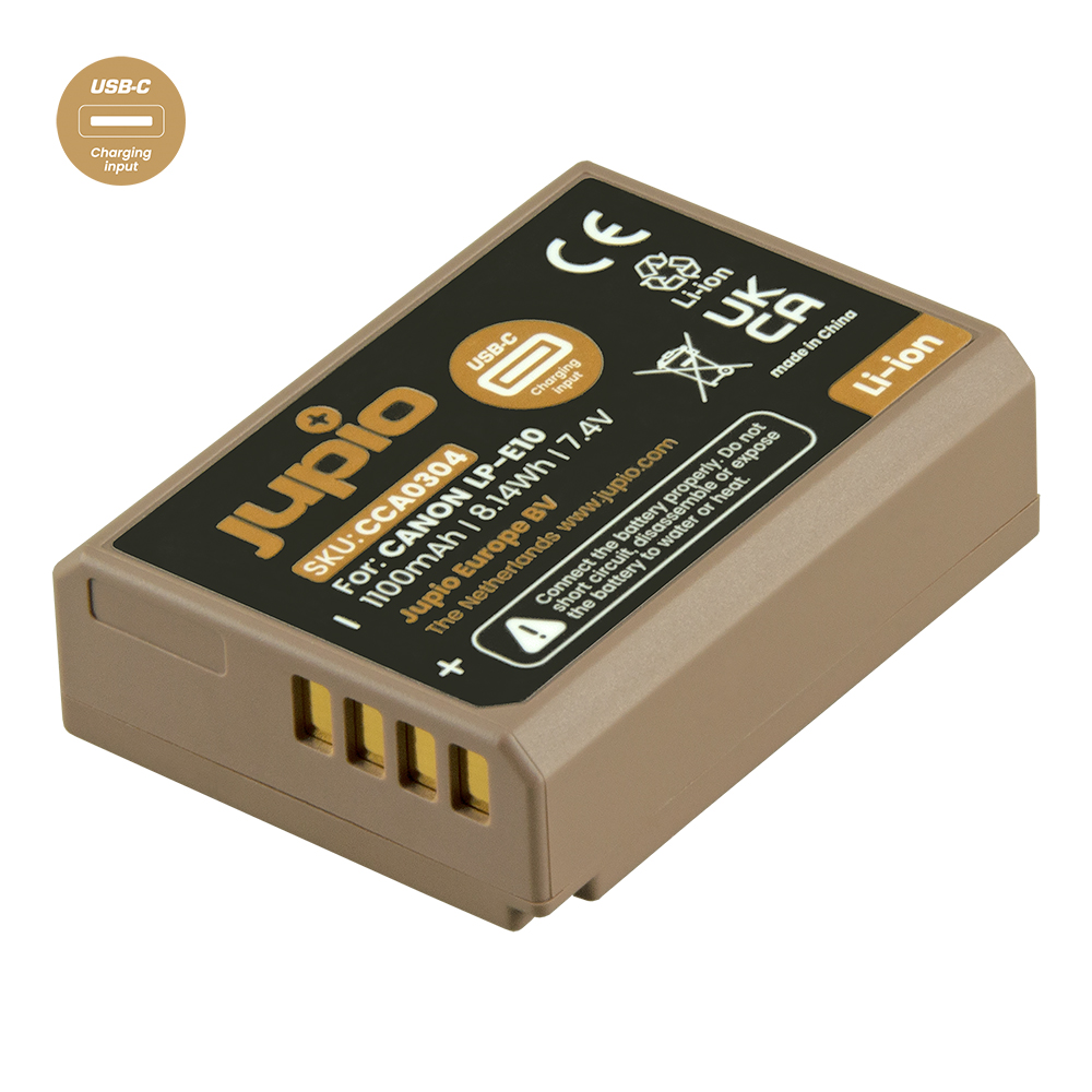 סוללה חליפית Jupio Ultra C LP-E10 עם חיבור טעינה USB-C סוללה חליפית Jupio Ultra C LP-E10 עם חיבור טעינה USB-C