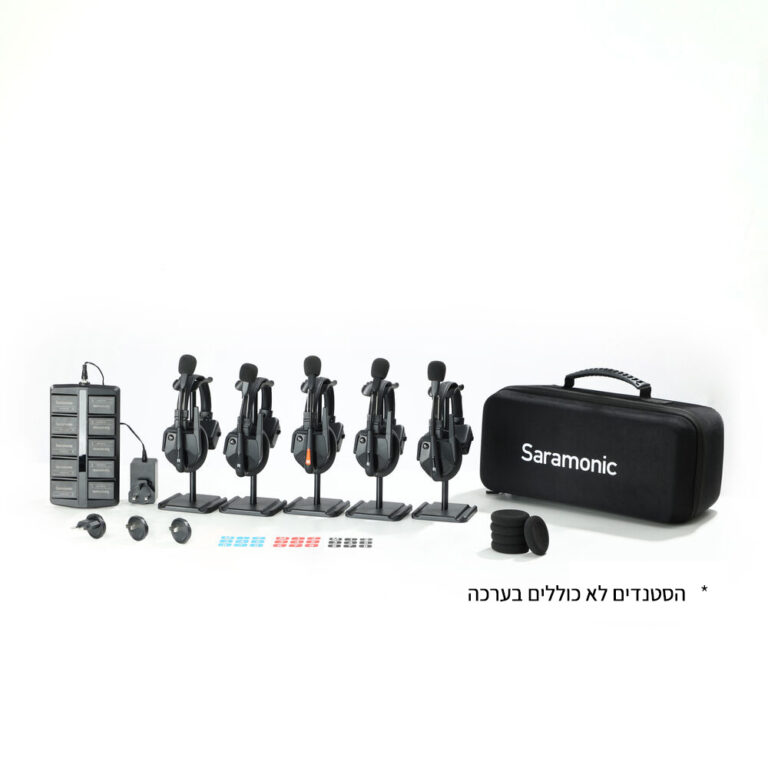 Saramonic WiTalk9-5S סט אוזניות תקשורת הפקה אלחוטי ל- 5 אנשים Saramonic WiTalk9-5S סט אוזניות תקשורת הפקה אלחוטי ל- 5 אנשים