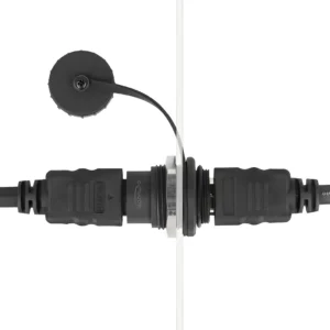 שקע (מופה) HDMI-A כפול לפאנל – אטום למים ואבק (IP67), לקדח 23.5 מ"מ