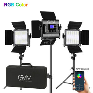 קיט תאורה GVM 800D-RGB-3L פאנל תאורת לד RGB (3 יחידות)