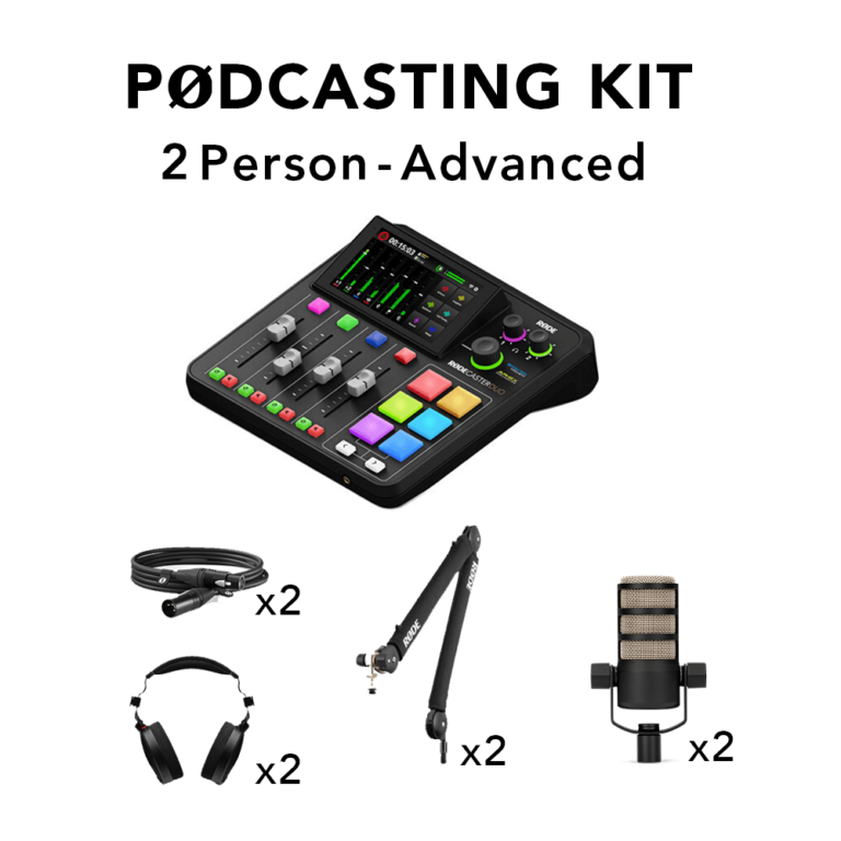 RODE Podcasting Kit Advanced קיט מוצרים לפודקאסט 2 דוברים RODE Podcasting Kit Advanced קיט מוצרים לפודקאסט 2 דוברים