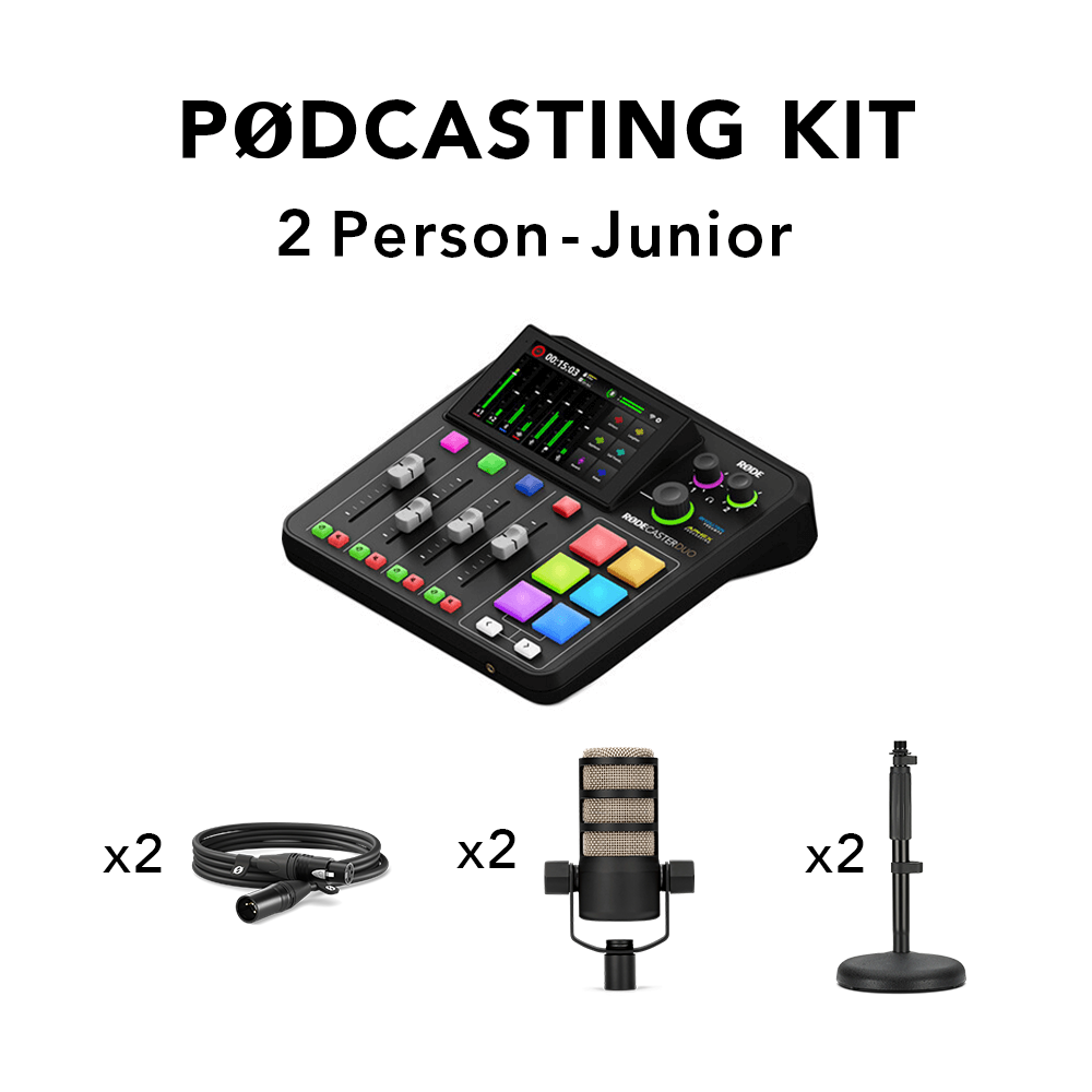 RODE Podcasting Kit Junior קיט מוצרים לפודקאסט 2 דוברים RODE Podcasting Kit Junior קיט מוצרים לפודקאסט 2 דוברים