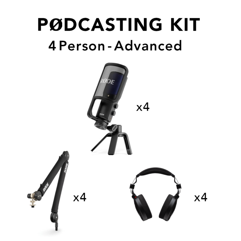 RODE Podcast Recording Kit Advanced קיט הקלטת פודקאסט 4 דוברים RODE Podcast Recording Kit Advanced קיט הקלטת פודקאסט 4 דוברים