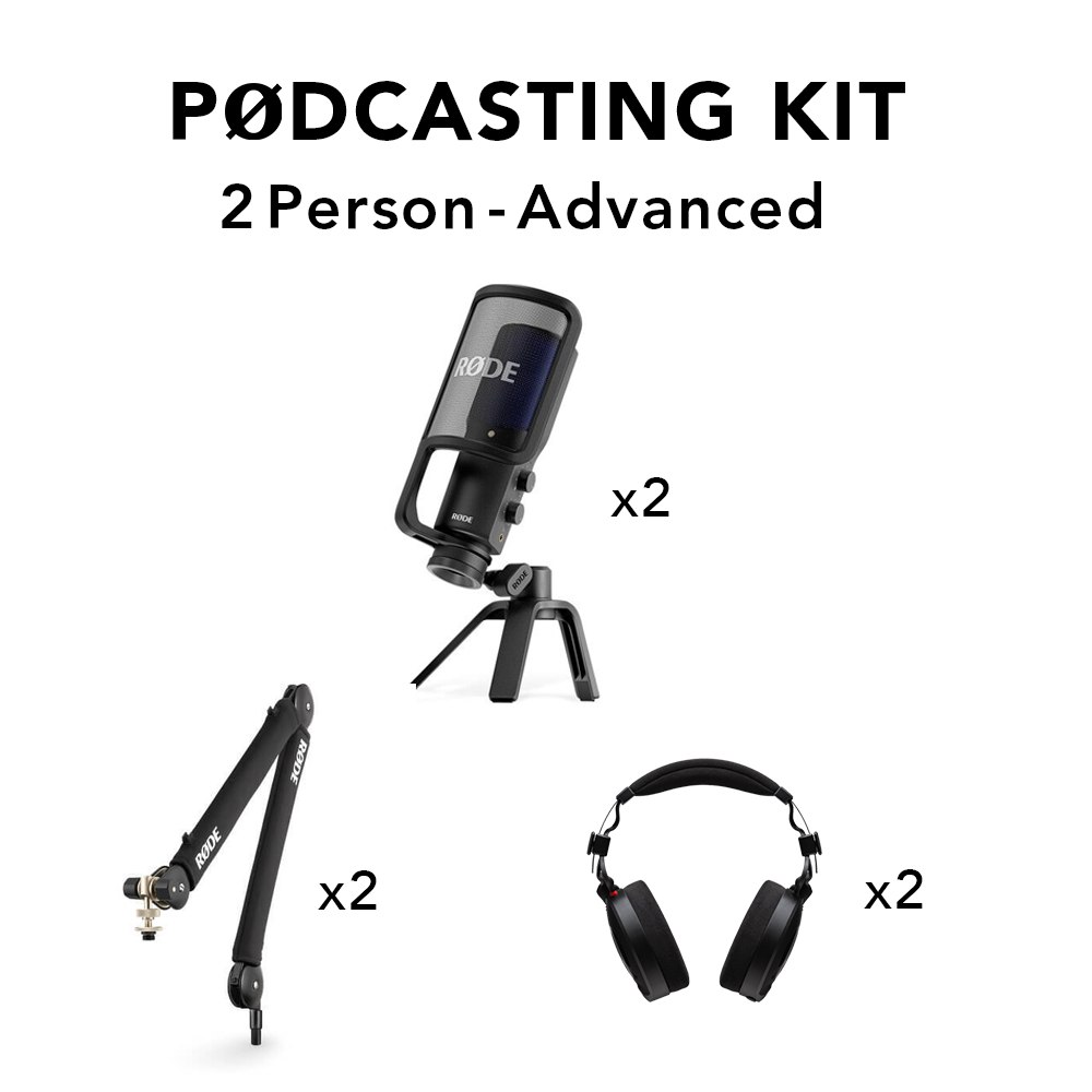 RODE Podcast Recording Kit Advanced קיט הקלטת פודקאסט 2 דוברים RODE Podcast Recording Kit Advanced קיט הקלטת פודקאסט 2 דוברים