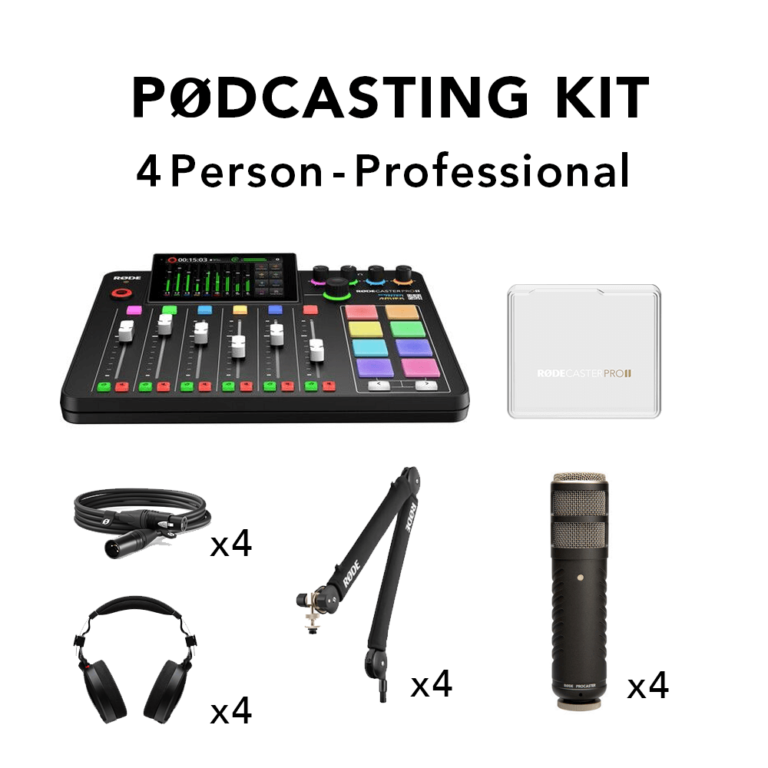 RODE Podcasting Kit Professional קיט מוצרים לפודקאסט 4 דוברים RODE Podcasting Kit Professional קיט מוצרים לפודקאסט 4 דוברים