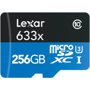 כרטיס זיכרון 256GB עם מתאם Lexar Blue Plus microSDHC UHS-I SD