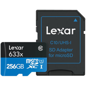 כרטיס זיכרון 256GB עם מתאם Lexar Blue Plus microSDHC UHS-I SD כרטיס זיכרון 256GB עם מתאם Lexar Blue Plus microSDHC UHS-I SD