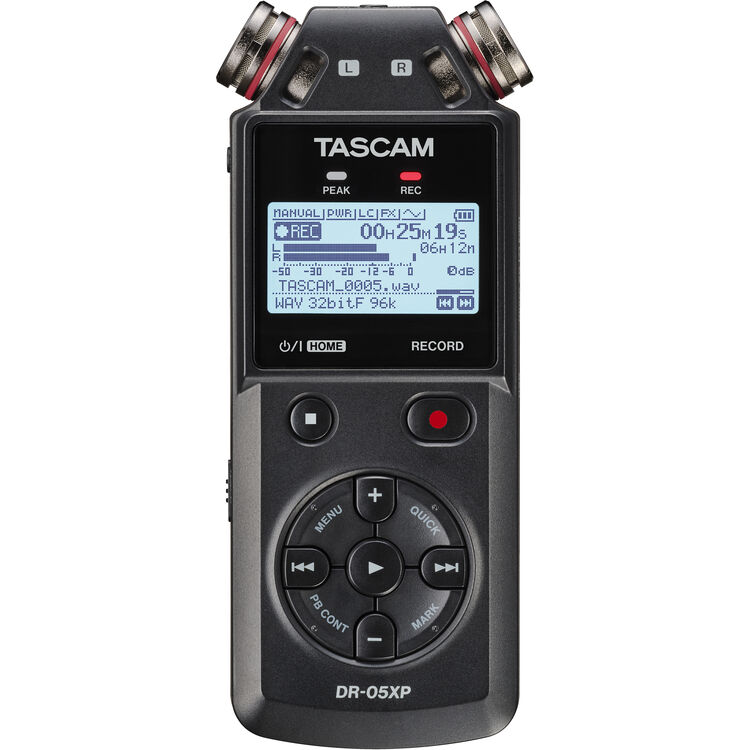 TASCAM DR-05XP 2-Channel 32-Bit Float מכשיר הקלטה TASCAM DR-05XP 2-Channel 32-Bit Float מכשיר הקלטה