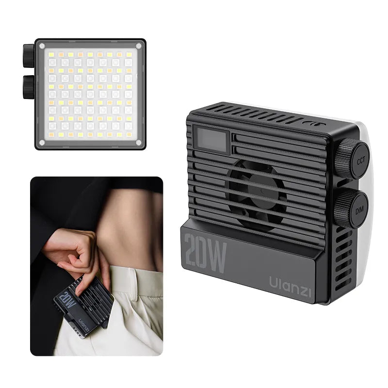 Ulanzi LE20 20W RGB תאורת כיס ניידת – שחור L090 Ulanzi LE20 20W RGB תאורת כיס ניידת – שחור L090