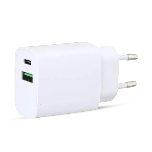 מטען קיר 20W עם 2 יציאות USB-C + USB-A מטען קיר 20W עם 2 יציאות USB-C + USB-A