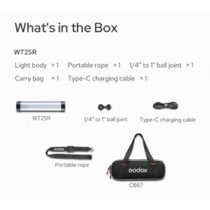 Godox WT25R RGB תאורת מיני טיוב לצילום מתחת למים