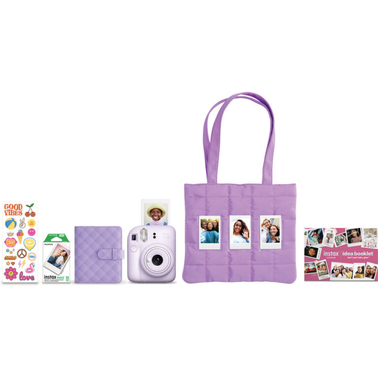 באנדל מצלמה פיתוח מיידי Fuji Instax Mini 12 Holiday Bundle – סגול באנדל מצלמה פיתוח מיידי Fuji Instax Mini 12 Holiday Bundle – סגול