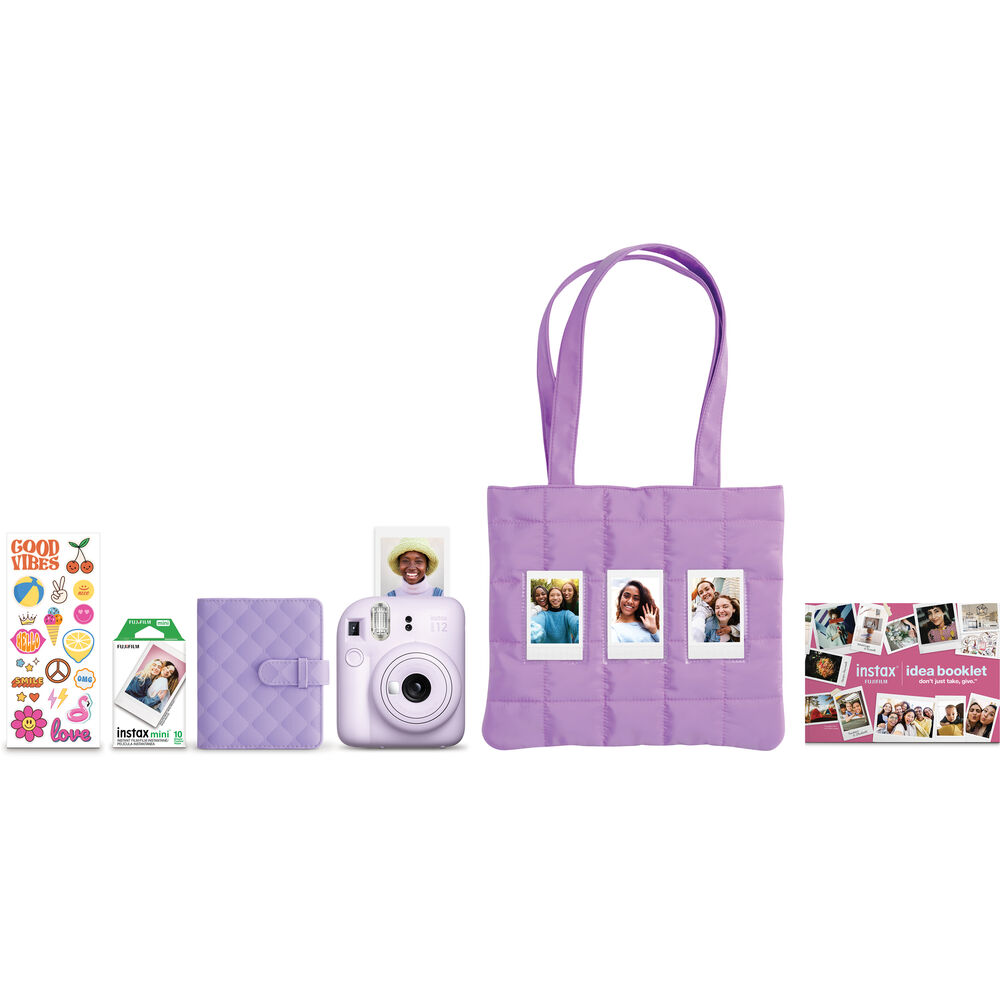 באנדל מצלמה פיתוח מיידי Fuji Instax Mini 12 Holiday Bundle – סגול באנדל מצלמה פיתוח מיידי Fuji Instax Mini 12 Holiday Bundle – סגול