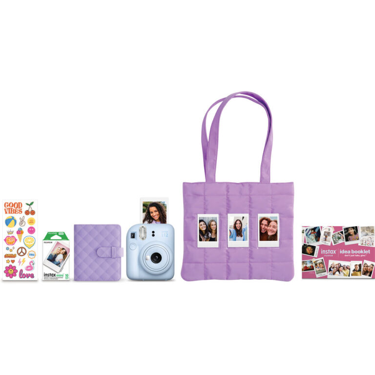 באנדל מצלמה פיתוח מיידי Fuji Instax Mini 12 Holiday Bundle – תכלת באנדל מצלמה פיתוח מיידי Fuji Instax Mini 12 Holiday Bundle – תכלת