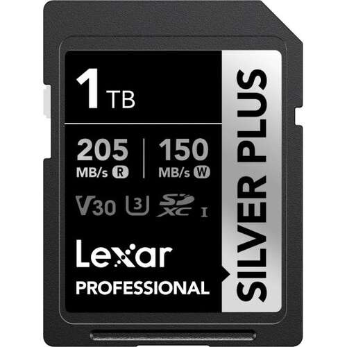 כרטיס זיכרון Lexar Professional SILVER PLUS 1TB SDXC UHS-I V30 כרטיס זיכרון Lexar Professional SILVER PLUS 1TB SDXC UHS-I V30