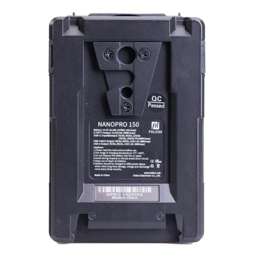 סוללת V-Mount ליתיום FXLION NANO PRO 150 בקיבולת 147Wh